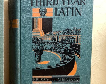 Vintage Latin textbooks instruct readers in the language, the history, and the arts of classical Rome with numerous photographs and drawings