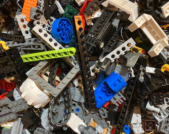 Genuine -- and authentic! -- LEGO Technic bulk lot multi-colored pieces:  pins, connectors, lift arms, gears, bricks, long bricks with holes