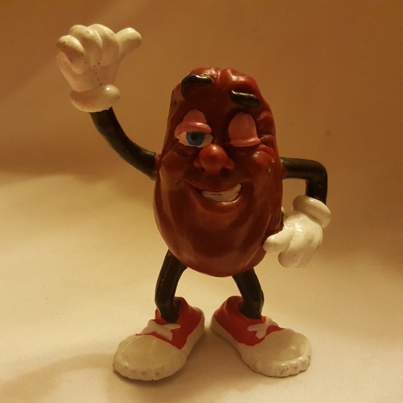 Lot Set-VINTAGE CALIFORNIA RAISINS TOY ORNAMENTS-Mini Figure Pencil Topper-KOREA