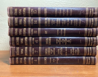 6 Volumes of the 1951 Edition Maroon-covered 