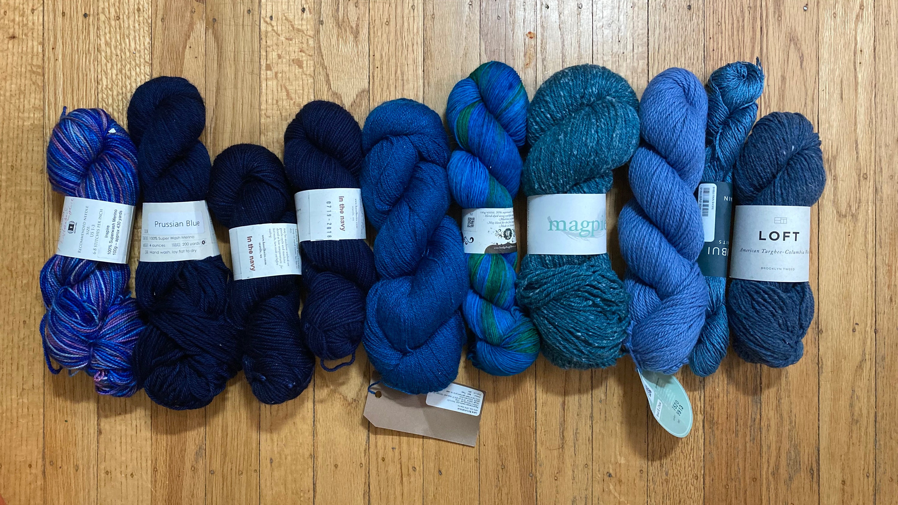 Shades of Blue Yarn 