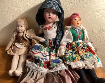 Collection of 8 Dolls Representing Worldwide Countries-ranging in