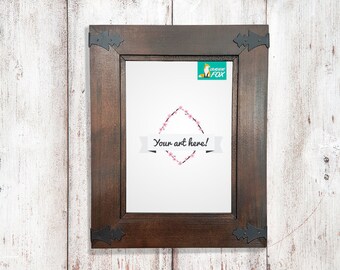 Download Free 5 x 7 Rustic Wood and Iron Mockup Template with Rustic White Wood Background - Print Display Template - PNG - Digital Download PSD Template