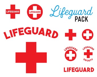 Lifeguard SVG Bundle - Lifeguard Graphic Bundle - Beach Clipart Cut Files - Instant Download