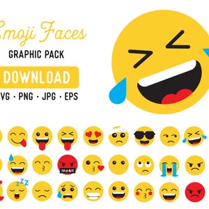 Emoji SVG Mega Bundle - Emoji Clipart Pack - Emoji PNG Files -  Vector Emoji Pack - Instant Download