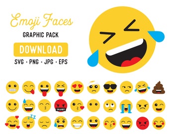 Emoji SVG Mega Bundle - Emoji Clipart Pack - Emoji PNG Files -  Vector Emoji Pack - Instant Download