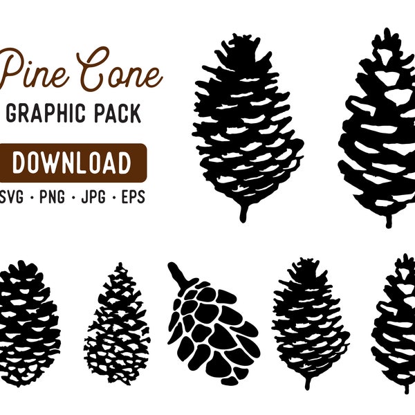 pine cone stencil, pine cone silhouette, pine cone clipart, pine cone graphic, pine cone png, pine cone svg - Instant Download