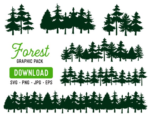 Download Pine Forest Clipart Bundle Forest Vector Svg Pack Forest Etsy
