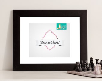 Framed Portrait Art Template with Chess set - PNG Template - Digital Download