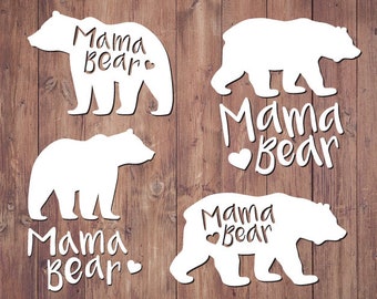 mama bear clipart, mama bear svg, grizzly bear svg, woodland clipart, bears clipart, bear clipart, bear svg, vector bear, bear silhouette