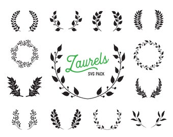 Laurel SVG Vector Cutfile Graphic Pack - Instant Download