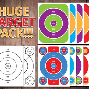 Bulls Eye Shooting Target Printables, Kids Target Practice (Digital Download)
