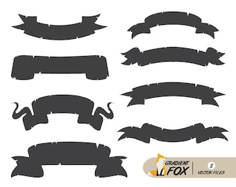 Scroll Banner Vector Graphics, Ribbon Clipart (SVG, EPS)
