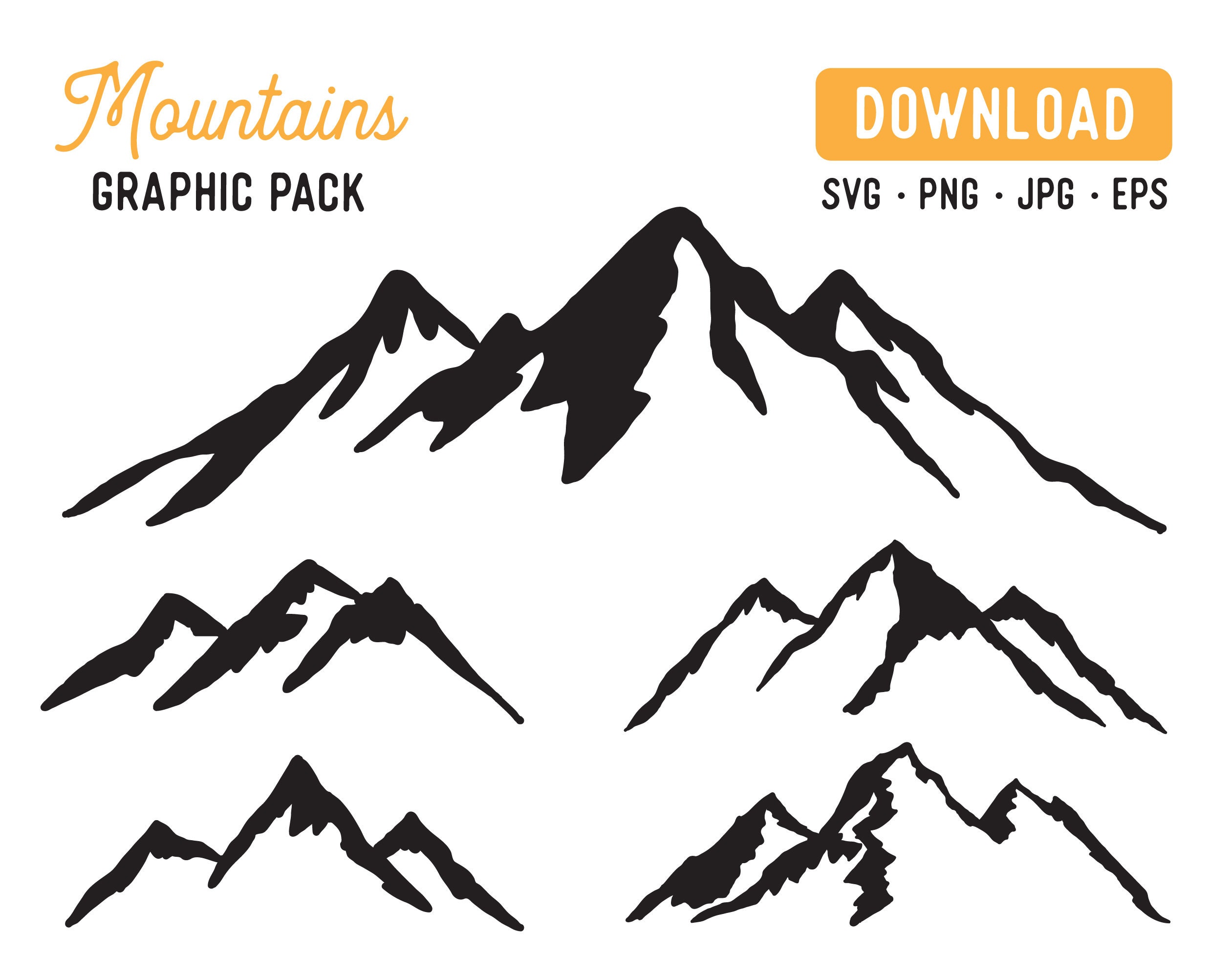 Mountain Vector SVG Bundle Mountain Graphic Bundle Mountain Clipart Cut  Files Instant Download - Etsy