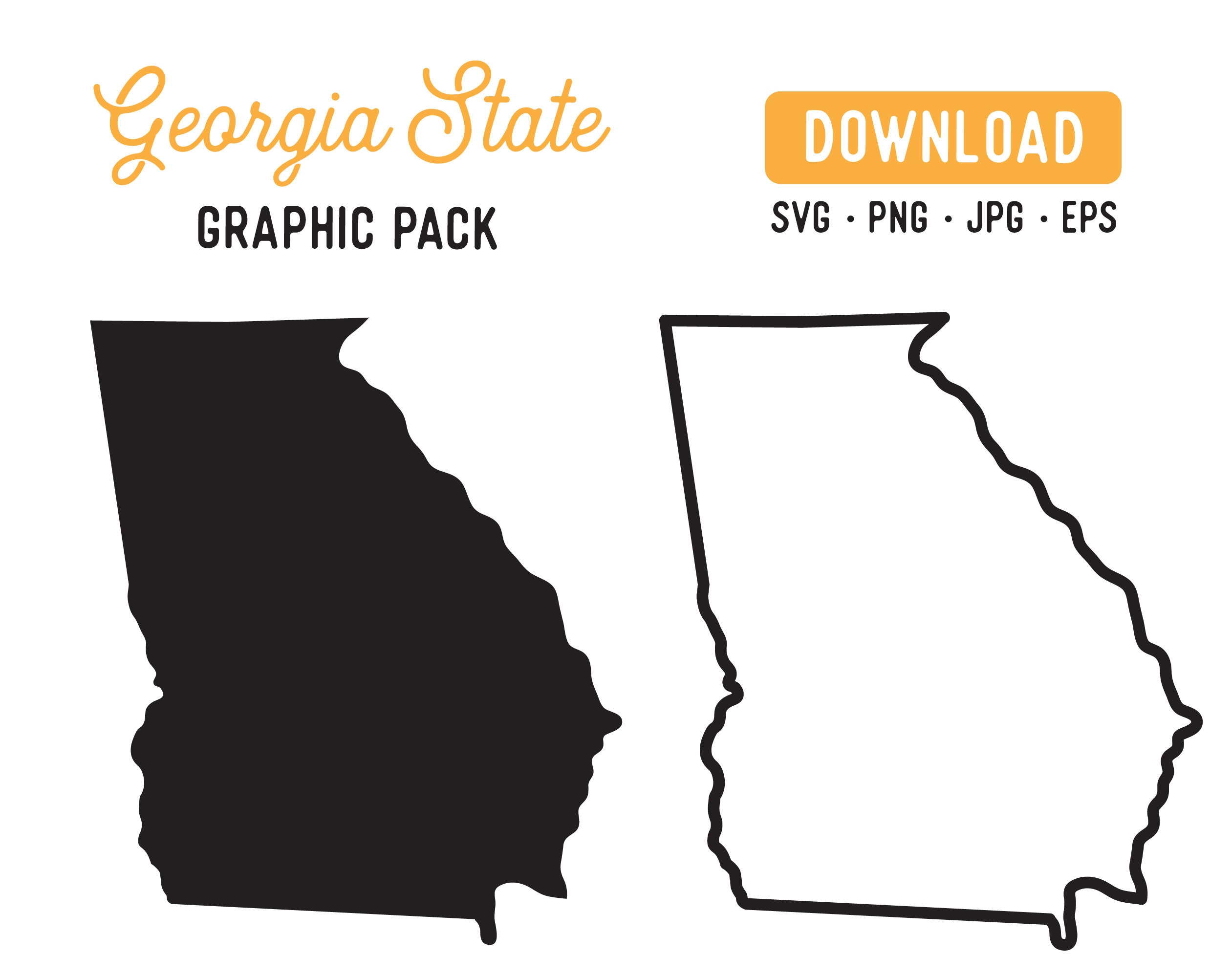 Georgia SVG State Clipart Bundle Georgia EPS Cutfile - Etsy