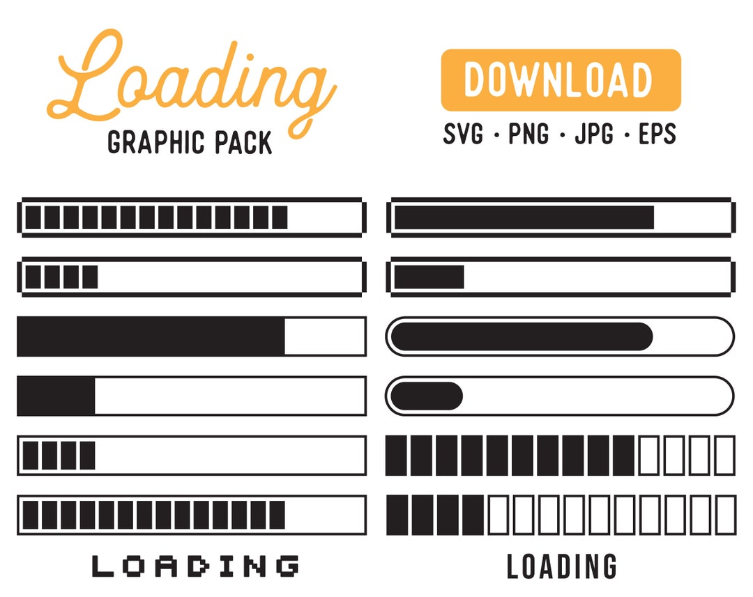 Loading Cutfile PNG Graphics Bundle - Loading Bars Graphic Bundle ...