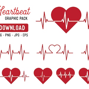 heart beat cutfile, heart beat cutting, heart beat vector, heart beat eps, heart beat png, heart beat clipart - Digitale Download