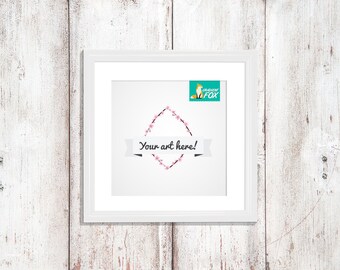White Square Frame Mockup, Styled 8x10 (PNG Digital Download)