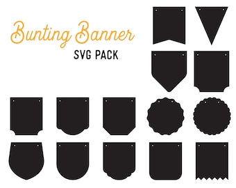 Bunting Banner Clipart SVG Bundle – Pennant Vector Pack (Instant Download)