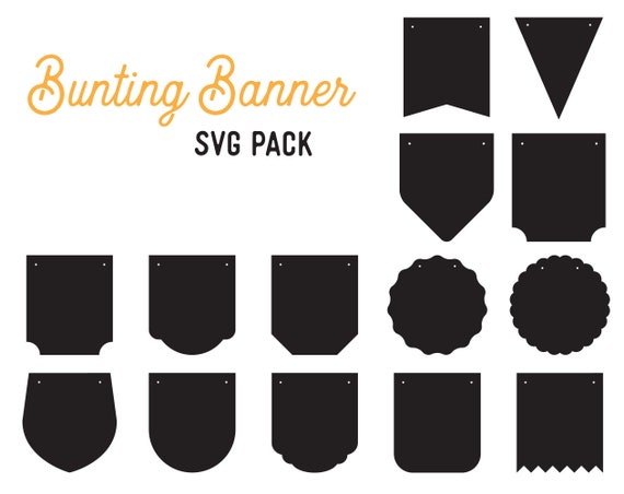 Bunting Clipart Svg Bundle Bunting Svg Pack Pennant Etsy