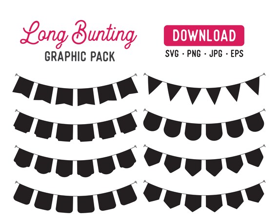 Bunting Banner Clipart Bundle Bunting Banner Graphic Etsy