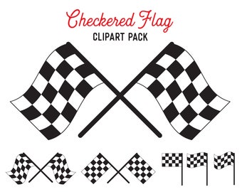 Racing SVG Vector Cutfile Graphic Pack - Checkered Flag SVG - Instant Download