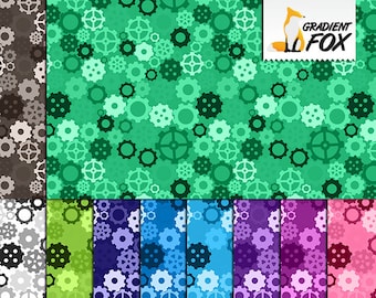 Steampunk Gear Digital Paper – Clockwork Printable Backgrounds (Digital Download)