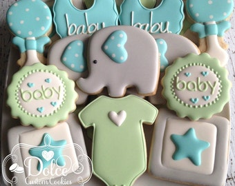Baby Shower Cookies Etsy Baby Shower Cookies Etsy