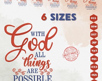 Religious Embroidery Designs,Machine Embroidery Design,Embroidery Files, Embroidery Bible Verses, Embroidery Quotes, Christian Embroidery