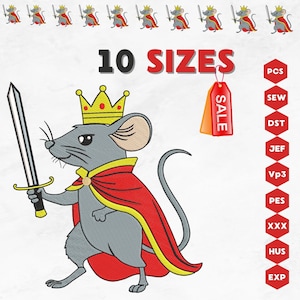 Nutcracker Embroidery Design, Christmas Mouse Embroidery, Holiday Machine Embroidery Files, Nutcracker Pattern, Instant Download