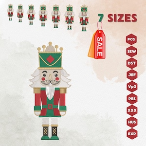 Merry Christmas Embroidery Design, Machine Embroidery Design,Nutcracker Embroidery,Nutcracker Design,Embroidery Files,Instant Download