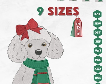 Poodle Embroidery Design: Dog Outline Pattern (Instant Download)