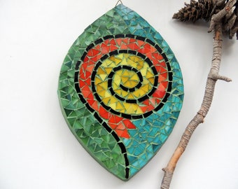 Leaf Glass Mosaic Wall Art, Leaf Mosaic Art, Wall Hanging Mosaic, Mosaic Leaf Art, Birthday Gift