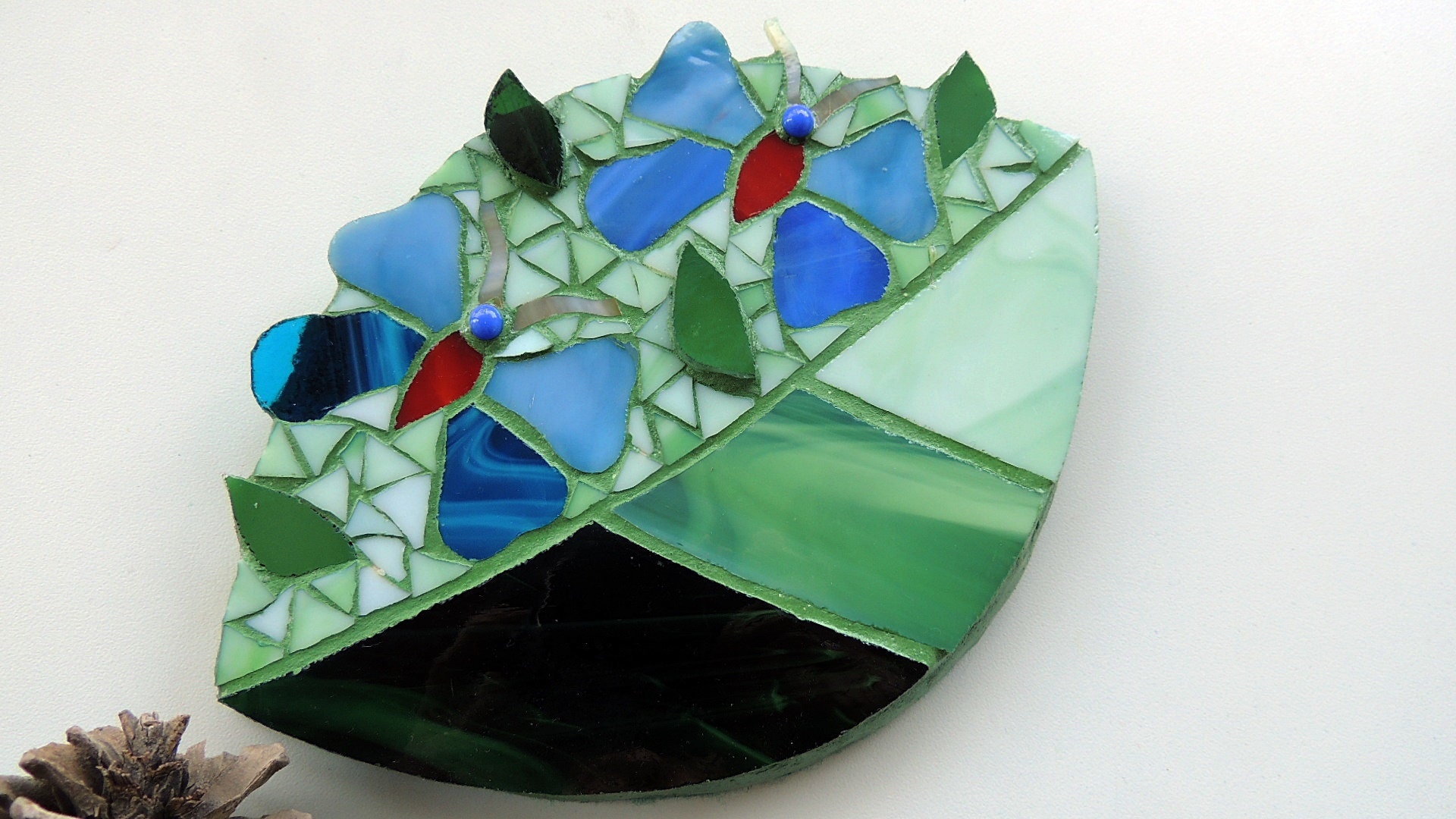 Mosaic wall artwall art mosaic leaf leaf with | Etsy