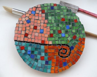 Mosaïque, art mural en verre, mosaïque abstraite, décoration murale, cadeau pour une maison neuve