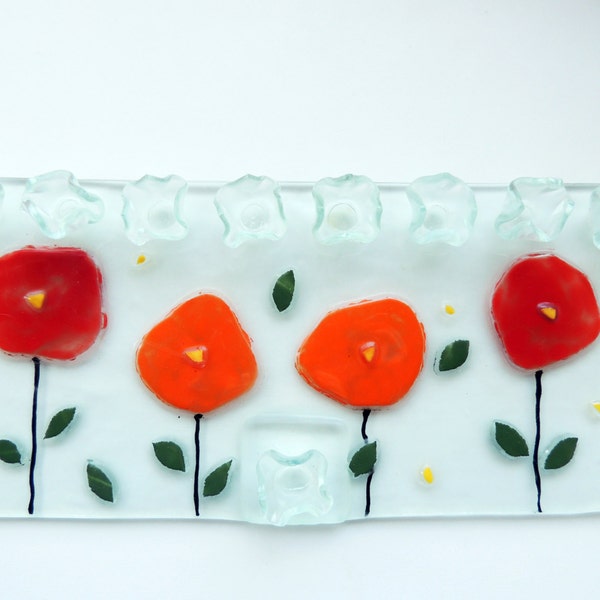 Fused glass Menorah, painted fused Menorah,jewish gift,jewish glass Menorah,Jewish holiday, painted Hannukiya,painted Menorah,holiday gift