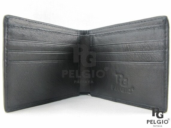 PELGIO Real Genuine Stingray Shagreen Skin Leather Bifold Wallet
