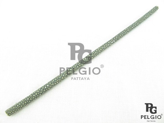 PELGIO Genuine Polished Stingray Skin Leather Bracelet Necklace Cord Black
