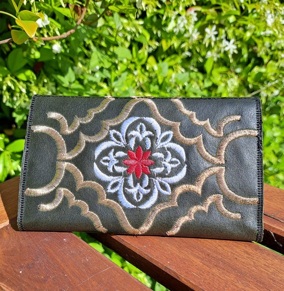 Embroidered Leather Tobacco Pouch