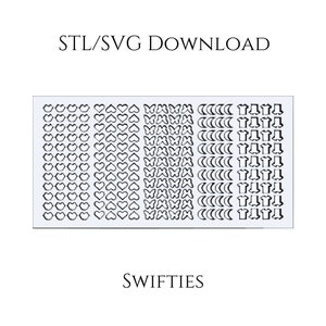 Eras Sprinkle Stencil STL and SVG Digital Downloads- 0.3" and 0.5" Files