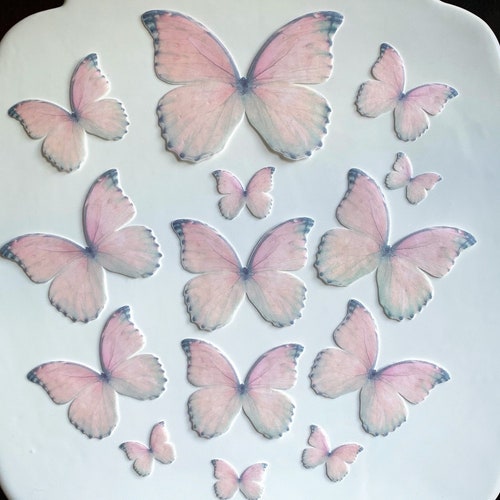 Edible Pre-cut Wafer Butterfly Large Pink and Purple - Etsy Australia