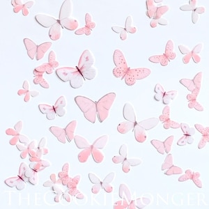 Small Edible Pre-Cut 3D Wafer Paper Butterflies--30 Small/X-Small QuintMix Edible Butterflies