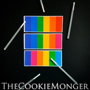 Large Edible PYO Paint Palettes-12 Strips—6-Color Rainbow