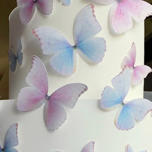 Pink and Lavender Edible Pre-Cut 3D Wafer Paper Butterflies--14 MultiMixed Edible Butterflies
