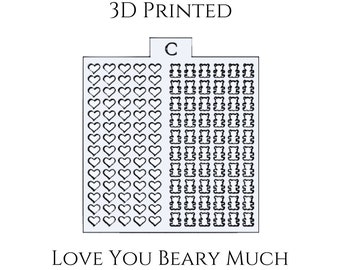 Love You Beary Much Sprinkle Stencil--3D Printed