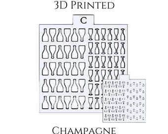 Champagne 2-Layer Sprinkle Stencil--3D Printed