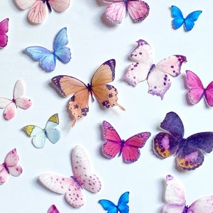 Wild Edible Butterflies--17 Mixed Large and Medium Pre-Cut Edible 3D Butterflies