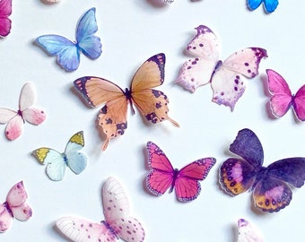 Wild Edible Butterflies--17 Mixed Large and Medium Pre-Cut Edible 3D Butterflies