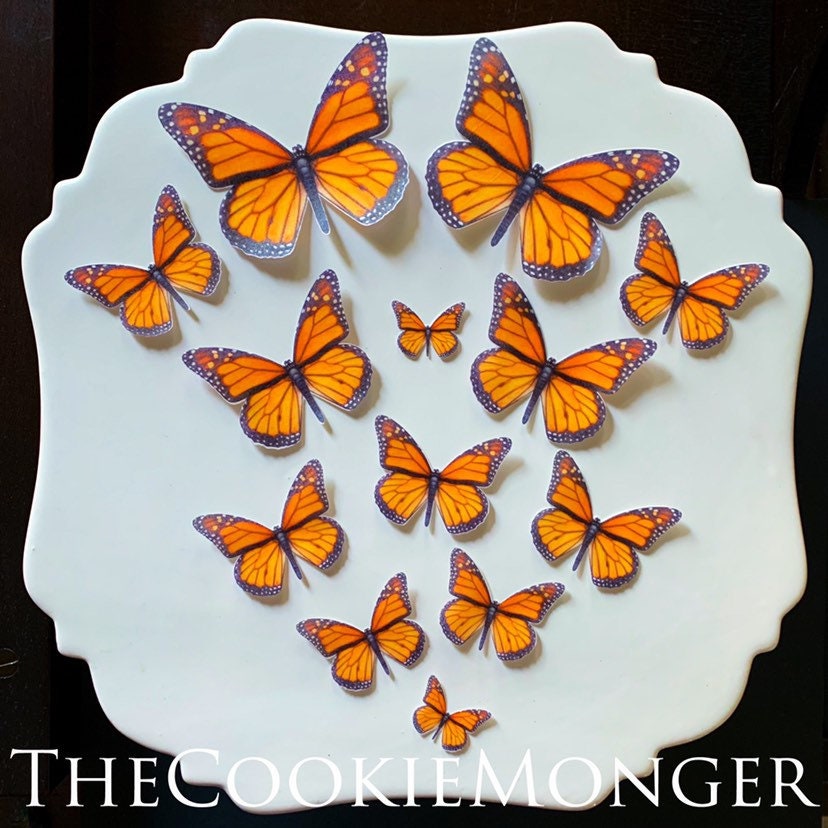 Edible Monarch Butterflies--13 PreCut Edible 3D Butterflies