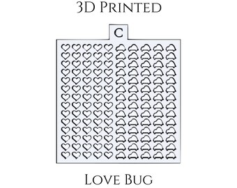 Love Bug Sprinkle Stencil--3D Printed